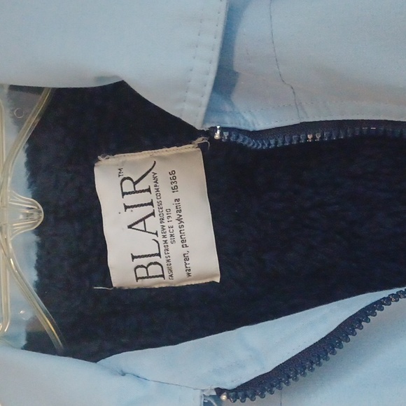 Blair, Sky Blue, water resistant, sherpa lined zippered front, coat Sz M. - Picture 2 of 5
